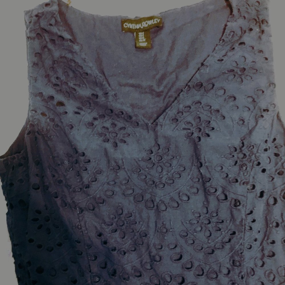 Cynthia Rowley Blue Eyelet Dress Size 2